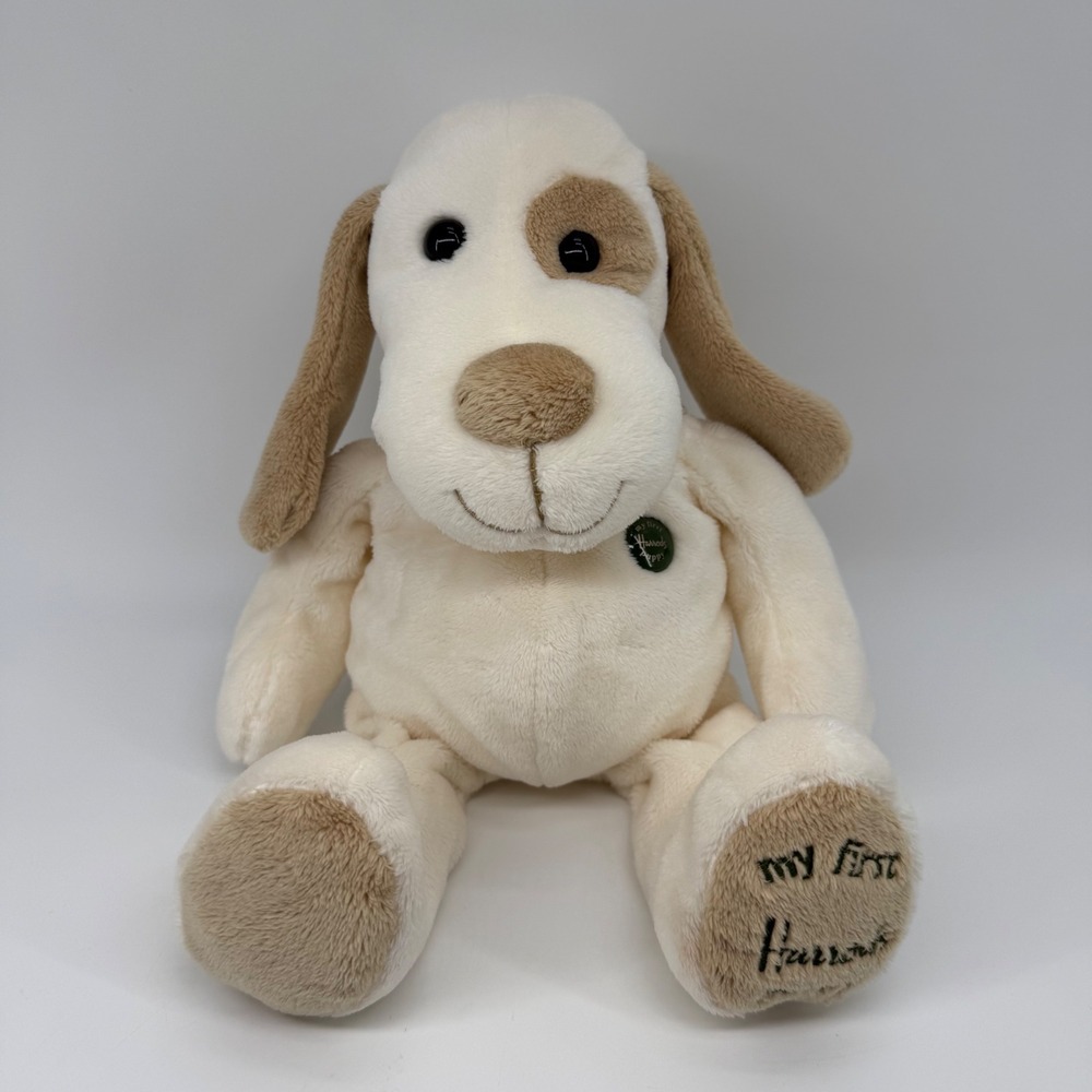 Harrods m My First Puppy Dog Plush Cream Tan Dog Stuffed Animal 13 in Retired